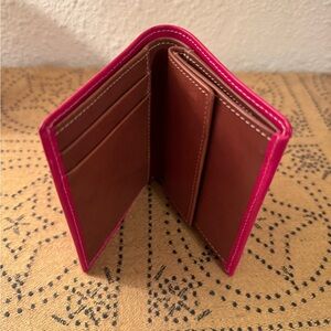 J. Crew Vibrant Pink and Rich Brown Wallet